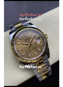 Rolex Datejust M126333 41MM ETA3235 72 Hours Power Fluted Dial Oyster 1:1 Mirror Replica Yellow Gold 904L Steel