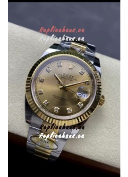 Rolex Datejust M126333 41MM ETA3235 72 Hours Power Gold Diamonds Dial 1:1 Mirror Replica Yellow Gold 904L Steel