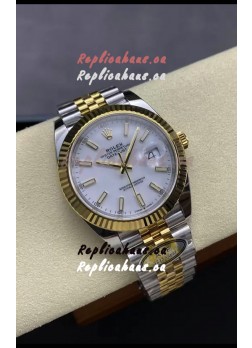 Rolex Datejust M126333 41MM ETA3235 72 Hours Power White Dial Jubilee 1:1 Mirror Replica Yellow Gold 904L Steel