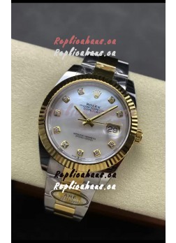 Rolex Datejust M126333 41MM ETA3235 72 Hours Power Pearl Dial Oyster 1:1 Mirror Replica Yellow Gold 904L Steel