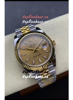 Rolex Datejust M126333 41MM ETA3235 72 Hours Power Fluted Dial Jubilee 1:1 Mirror Replica Yellow Gold 904L Steel