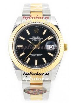 Rolex Datejust M126333 41MM ETA3235 72 Hours Power Black Dial Oyster 1:1 Mirror Replica Yellow Gold 904L Steel