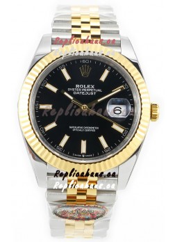 Rolex Datejust M126333 41MM ETA3235 72 Hours Power Black Dial Jubilee 1:1 Mirror Replica Yellow Gold 904L Steel