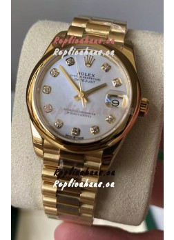 Rolex Datejust M278248 31MM Swiss Replica in Gold - White Pearl Dial 1:1 Mirror Quality 