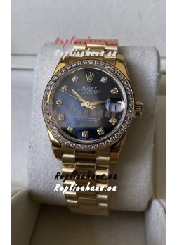 Rolex Datejust M278248 31MM Swiss Replica in Gold - Blue Pearl Dial 1:1 Mirror Quality