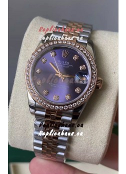 Rolex Datejust M278381RBR 31MM Swiss Replica Two Tone Rose Gold - Blue Dial 1:1 Mirror Quality