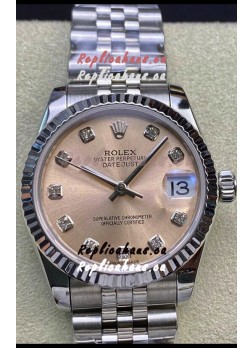 Rolex Datejust 31MM Swiss 1:1 Mirror Replica in 904L Steel - Champange Dial