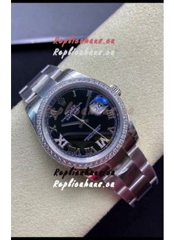 Rolex Datejust 36MM Swiss 1:1 Mirror Replica in 904L Black Dial