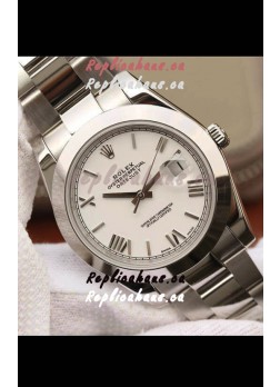 Rolex Datejust 41MM Cal.3135 Swiss 1:1 Mirror Replica Watch in 904L White Dial