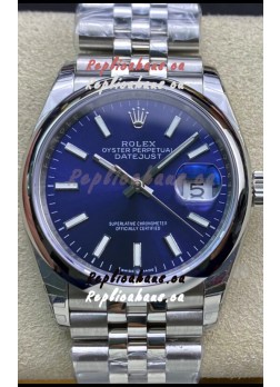 Rolex Datejust 126200-0006 36MM Swiss 1:1 Mirror Swiss Replica in 904L Steel in Blue Dial