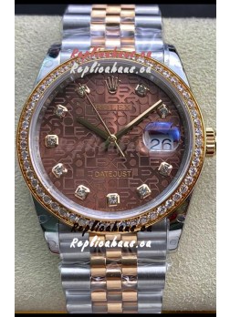 Rolex Datejust 126281 36MM Swiss Replica in 904L Steel in Brown Dial 1:1 Mirror Replica