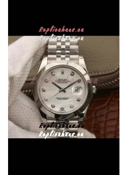 Rolex Datejust 41MM Cal.3135 Swiss 1:1 Mirror Replica Watch in 904L Steel Casing White Dial