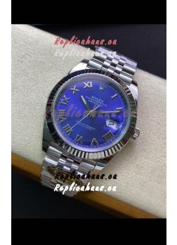 Rolex Datejust 41MM  Swiss Replica in 904L Steel in Blue Dial - 1:1 Mirror Replica