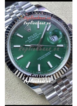 Rolex Datejust 41MM 126334 Swiss Replica in 904L Steel in Green Dial - 1:1 Mirror Replica