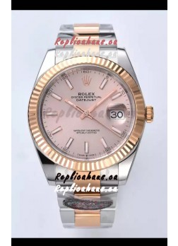 Rolex Datejust Cal.3235 Movement 1:1 Mirror Replica 904L Steel 41MM Two Tone Rose Gold Casing