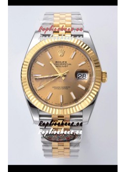 Rolex Datejust 126333 41MM Cal.3235 Swiss 1:1 Mirror Replica Watch in 904L Pale Gold Dial