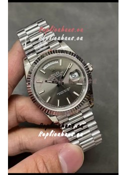 Rolex Day Date Presidential Stainless Steel Grey Dial Watch 40MM - 1:1 Mirror Quality
