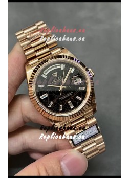 Rolex Day Date Presidential 18K Rose Gold Watch 40MM - Eisenkiesel Dial 1:1 Mirror Quality