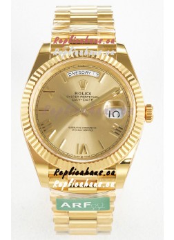 Rolex Day Date Super Clone 18K Yellow Gold Watch 40MM - Gold Dial 1:1 Mirror Quality