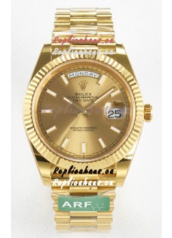 Rolex Day Date Super Clone 18K Yellow Gold Watch 40MM - Gold Dial 1:1 Mirror Quality