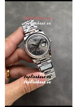 Rolex Day Date Super Clone Stainless Steel Grey Dial Watch 36MM - 1:1 Mirror Quality