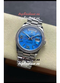 Rolex Day Date Turquoise Set 18K Stainless Steel Watch 36MM - 1:1 Mirror Replica Watch 