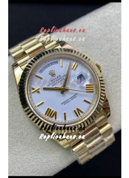 Rolex Day Date Presidential 18K Yellow Gold Watch 40MM - White Dial 1:1 Mirror Quality