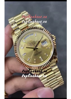 Rolex Day Date Presidential 18K Rose Gold Watch 40MM - Gold Dial 1:1 Mirror Quality