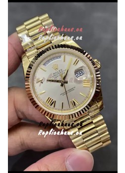 Rolex Day Date Presidential 18K Rose Gold Watch 40MM - Steel Dial 1:1 Mirror Quality