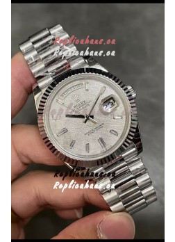 Rolex Day Date Presidential 904L Steel 40MM - Grey Dial 1:1 Mirror Quality Watch