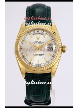 Rolex Day Date Yellow Gold 904L Steel Casing Watch in Steel Dial 36MM - 1:1 Mirror Quality