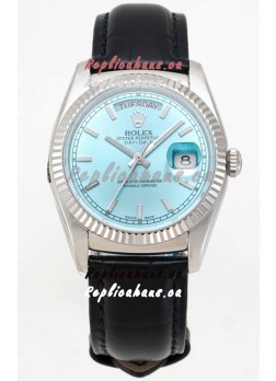 Rolex Day Date 904L Steel Casing Watch in Ice Blue Dial 36MM - 1:1 Mirror Quality