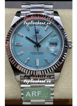 Rolex Day Date 904L Stainless Steel Tiffany Blue Stick Dial Watch 40MM - 1:1 Mirror Quality