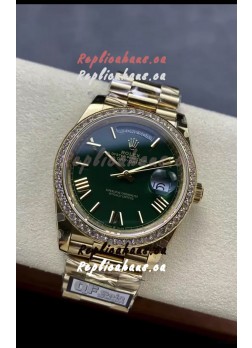 Rolex Day Date Presidential 18K Rose Gold Watch 40MM - Olive Green Dial 1:1 Mirror Quality