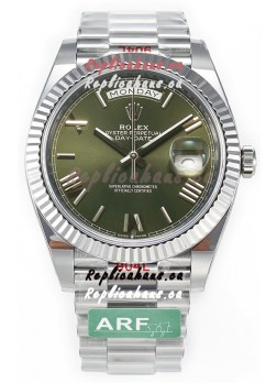 Rolex Day Date Presidential Stainless Steel Green Dial Watch 40MM - 1:1 Mirror Quality