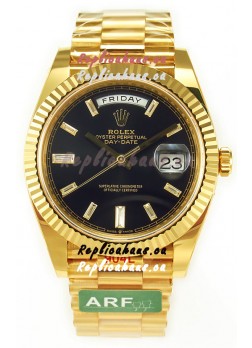 Rolex Day Date Presidential 18K Yellow Gold Watch 40MM - Black Dial 1:1 Mirror Quality
