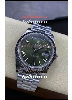 Rolex Day Date Presidential Stainless Steel Green Dial Watch 40MM - 1:1 Mirror Quality