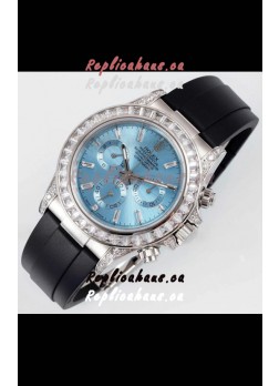Rolex Daytona Super Clone ICE Blue Dial Stainless Steel 1:1 Mirror Cal.4131 Movement Replica Watch