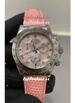 Rolex Daytona Super Clone Pink Pearl Dial Stainless Steel 1:1 Mirror Cal.4131 Movement Replica Watch