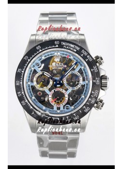 Rolex Daytona Super Clone Artisans De Geneve Stainless Steel Watch Black Carbon Bezel Watch