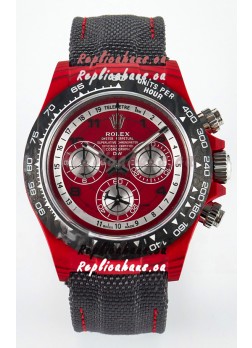 Rolex Daytona Edition Watch in Red Dial Red Carbon Casing 1:1 Mirror Replica