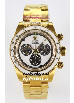 Rolex Daytona Super Clone Neon Artisans De Geneve Yellow Gold Watch Swiss Replica
