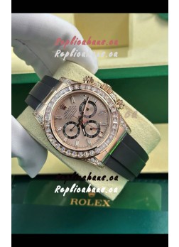 Rolex Daytona Super Clone Rose Gold Casing & Dial Cal.4131 Movement Watch Custom Sapphires Bezel