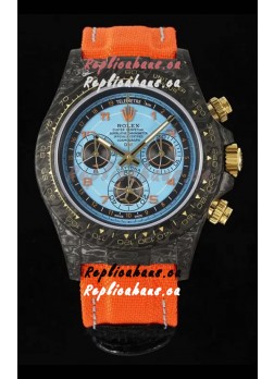 Rolex Daytona Super Clone Watch in Blue Dial Black Carbon Casing 1:1 Mirror Replica