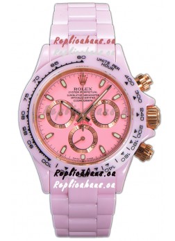Rolex Daytona Pink Ceramic Strap Watch in Cal.4130 Movement Mirror Replica
