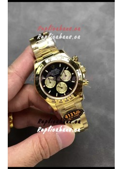 Rolex Cosmograph Daytona M126508 Yellow Gold Casing and Black Dial Original Cal.4131 Movement