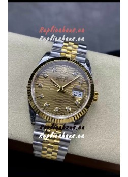 Rolex Datejust Cal.3235 Movement 1:1 Mirror Replica 904L Steel 36MM - Gold Fluted Motif Dial