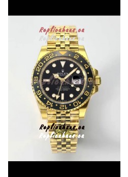 Rolex GMT Masters II Super Clone M12718 Yellow Black Dial Swiss Replica Watch 