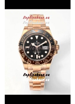 Rolex GMT Masters II Super Clone Root Beer 126711CHNR Rose Black Dial Swiss Replica Watch 