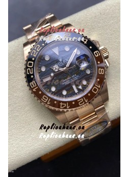 Rolex GMT Masters II Super Clone 126715CHNR Rose Gold Tiger Iron Dial Swiss Replica Watch